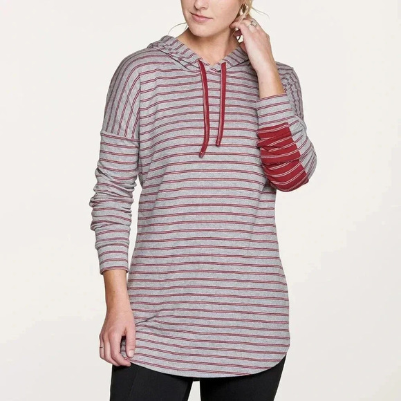 Toad&Co Tops - Toad&Co Size XS Profundo Hooded Tunic in Red Striped NEW!